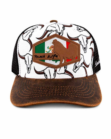Gorra de Gallo Blanca Ranch Life