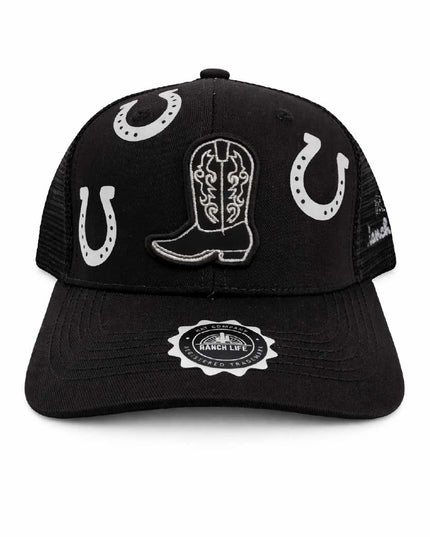 Gorra Negra Botas Ranch Life