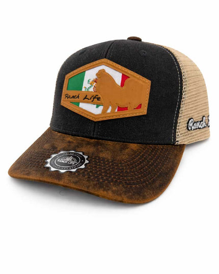 Gorra de Gallo Negra Ranch Life